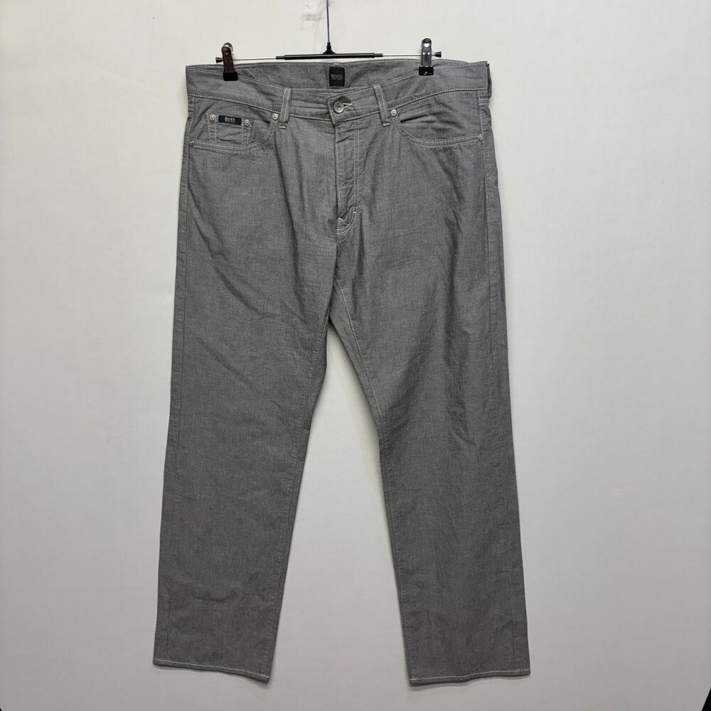 Hugo Boss Men Texas Straight Leg Jeans Size 36x32 Gray Denim C107 -16